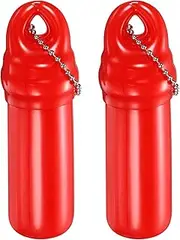 [uxcell] 2Pcs Floating Keychain, Float Key Ring Holder with Waterproof Container, Float Key Pendant for Boating, Fishing, Water Sports, Red