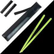 5A Drumsticks Nylon for Drum Set with ANTI-SLIP Handles Night Light Plastic Cool Glow Drum Sticks with Non-Slip Strong Musical Instrument Percussion Accessories Fluorescence