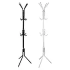 12 Hook Coat Hanger Stand 3-Tier Hat Clothes Rack Metal Tree Tier - Black