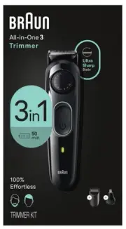Braun All-in-One Style Kit Series 3 3430, 3-in-1 Trimmer for Men with Beard Trim