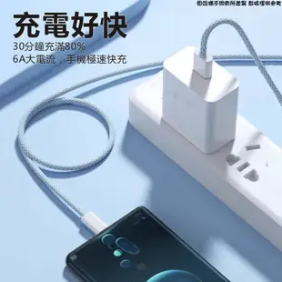 Type-C炫彩編織快充線 閃充線 充電線 適用蘋果iPhone15系列/三星/華碩/OPPO/平板 傳輸線 編織線