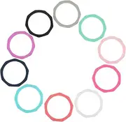 [MUELODSIC] 10pcs Flexible Silicone Ring Women's Wedding Band Men's Exercise Ring Comfortable Soft Material Scratch Resistant for Outdoor Sports