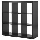 Black Shelves Room Organizer Storage Bookcase Display Hutch Open 9 Cubes Modern