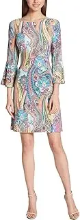 [Tommy Hilfiger] Womens Jersey Bell Sleeve Dress Long Sleeve Dress