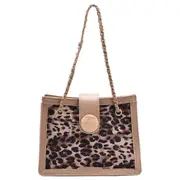 Youth Ladies Simple Versatile Bag Female Shoulder Crossbody Bag Animal Pattern Retro PU Daily Chain Handbag Totes