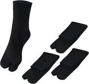 ["N/A"] 3 Pairs Japan Tabi Socks, Split 2 Toe Sandals Ninja Slipper Japanese Kimono Cotton