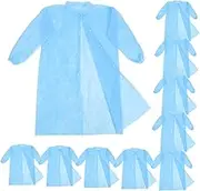 10pcs Disposable Lab Coats Non Woven Protective Suit for Men and Women Breathable with Convenient Buttons for Laboratory Use and Environmental Protection