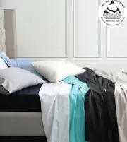 Pewter Long Single Fitted Sheet Cotton 400TC