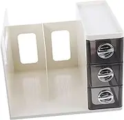 CAXUSD Space-Saving Bookend Storage File Organizer Desktop Storage Drawer for Tidy Home