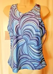 NWT Columbia Titanium Racerback Biking Blue Pocket Built-in Bra Medium