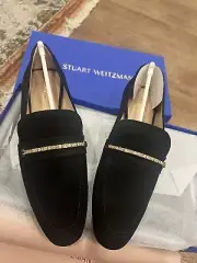 Stuart Weitzman Women's Crystal Deco Jet Loafer Flats Black Size 6 US $495