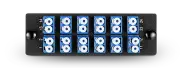 Fiber Adapter Panel with 12 LC Duplex OS2 Singlemode Adapters (Blue) - 825416