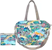 [LeSportsac] Scenic Brush Large Ever Tote Handbag/Convertible Crossbody + Top Handle Tote & Cosmetic Bag, Style 3802/Color E554, Vibrant Wildflowers & Landscapes, Watercolor Inspired Summer Palette, Scenic Brush (Watercolor Inspired Wildflowers), One Size