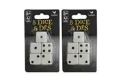 10PK Cardinal Dice Pack Set f Board Table Games Play Roll Black & White 8y+