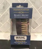 Wahl Small Travel Beard Brush with 100% Boar Bristles with Firm Natural Hair