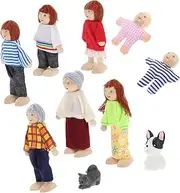Kisangel 10pcs Set Wooden Doll Wooden Dollhouse People Dolls and Playsets Therefor Dollhouse Miniatures Pirate Figures Action Figure Clothes Cloth