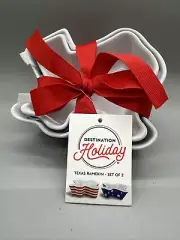 Set of 2 NEW Texas Shaped Ramekins in Patriotic Colors, Bakeware Or Serving