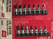 7 pc 3/8" drive Metric & SAE Hex Socket Driver Sets LISLE 33850 13600 USA Allen