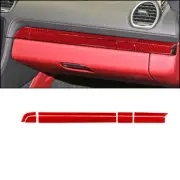 8pcs Red Carbon Fiber Passenger Dash Stripe Sticker Trim For Porsche 718 2016-22 (for: Porsche)