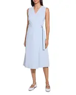 Theory Sleeveless Linen Blend A-Line Wrap Dress