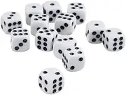 100pcs White 6 Sided Spot Dice Set D6 New Role Playing Game Dices 12mm