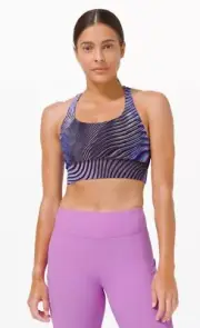 NWT lululemon Seawheeze 2020 Fast Lane Multi Purple Sports Bra RARE 8