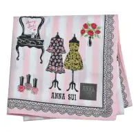 在飛比找Yahoo奇摩購物中心優惠-ANNA SUI 優雅魔女服裝圖騰字母LOGO帕領巾(粉紅系