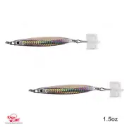 2pcs Silver 1.5oz Colt Sniper jig 42g Fishing Vertical jig 3561D-DT MUSTAD Hook