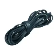 Flat Leather Cord, 3.3 Yard 5mm Leather String Strips for DIY Crafts Dark Blue
