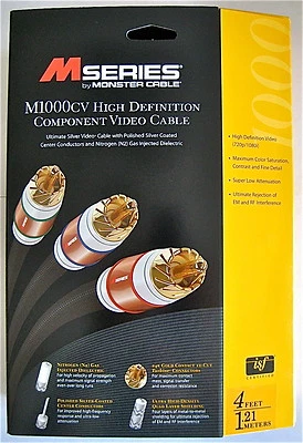Monster Cable M1000CV ULTIMATE YPbPr HD Component Video 4’ HDTV INTERCONNECT