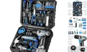 Drill Set: Tool Set with 8V Cordless Drill, Home Tool Kit with Drill, Blue