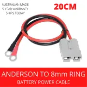 50A AMP SMH Anderson Plug to Battery Terminal 8mm 'O' Rings 20cm Power Cable