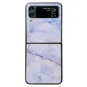 For Samsung Galaxy Z Flip4 5G Folding Phone Case Glass+PC Marble Pattern Phone Cover