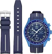 [BONACE] Strap for Omega x Swatch MoonSwatch/Rolex Watch 20 mm, Soft Rubber Omega X Swatch Moonswatch Speedmaster Replacement Strap, Curved Seamless Moonswatch Swatch Strap for Men and Women