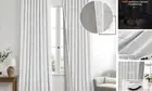 100% Blackout Linen Curtains 84 Inch 2 52"W x 84"L (Pack of 2) Greyish White