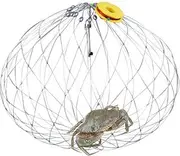 Steel Wire Crab Net - Capture This Steell Wirre Closing Fish Trap Cage | Oversized Pins to Increase Crrab Net with Enlarged Pin | Craab Catcher for Catching Crabs Lobsters