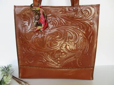 PATRICIA NASH TOSCANO FLORENCE TAN TOOLED LEATHER TOTE PURSE - NWT