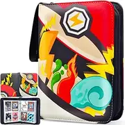 Card Binder for Pokemon Fits 480 Cards, PU Leather Trading Card Binder Folders Book with Removable Sleeves, Card Holder Case Collector Album