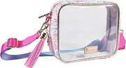 [Lilly Pulitzer] Transparent Game Day Bag for Stadiums, Clear Crossbody Travel Bag for Games and Concerts (Summer Serenade), Summer Serenade, Coastal