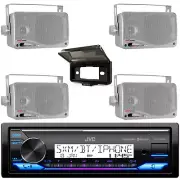 JVC KD-X38MBS 1 DIN Bluetooth USB LED Stereo Receiver, 4x 3.5" Speakers, Cover