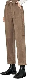 [Generic] Women Fleece Casual Pants and Winter Mid Waist Slim Fit Harem Pants