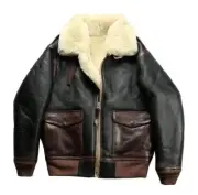 RAF BOMBER REAL LEATHER ARMY JACKET SHEEPSKIN SHEARLING FUR STYLE FOR MEN COAT