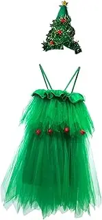 [Dickly] Christmas Costume, Christmas Dress Cosplay Clothes, Lady Fancy Dress Cosplay Costume, Green Dress for Xmas Christmas