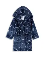 petit lem Boys' Hockey Sticks Print Plush Hooded Robe - Big Kid