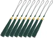 MOBUTOFU 8pcs Graduation Cap Tassel with Gold Year Charm for Ceremonies Durable Tassels Green Easy to Attach for Academic Celebrations and Events