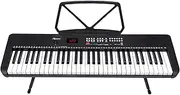 Karrera CHJ-SD1 61-Key Electronic Keyboard Portable Piano in Black with LED Display and Folding Stand 255 Timbres & Rhythms