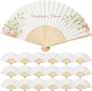 [BORDEAG] Pack of 18 Hand Fans, Paper Fans, Wedding Hand Fans, Wedding Fans, Pocket Fans, White Folding Fans, Guest Gift, Fecher, Summer, Wedding, for Summer Party, Birthday, DIY, Wall Decoration