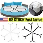 3-Way 6Sides Crisscross Bed Fitted Sheet Straps Suspender Gripper Fastener Clip