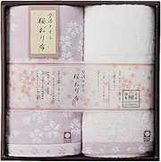 Imabari Towel IS7620-PU Cherry Blossom Cloth Towel Set, Gift, Purple, Mother's Day, Birthday, Gift, New Life, Home Celebration, Face Towel, Cute, Women's, Made in Japan