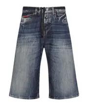 Zipper denim shorts XXS,S Blue